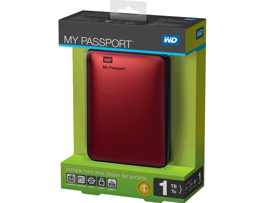Disco Duro Externo Western Digital 1 Tb. My Passport 2.5" USB 3.0 Rojo imagen 4
