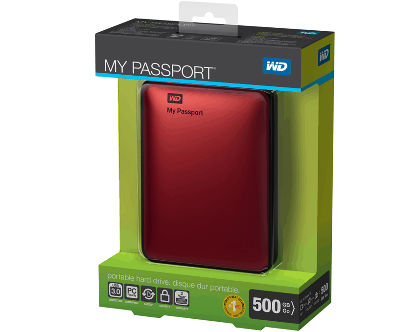 Disco Duro Externo Western Digital 500 Gb. My Passport 2.5" USB 3.0 Rojo imagen 4
