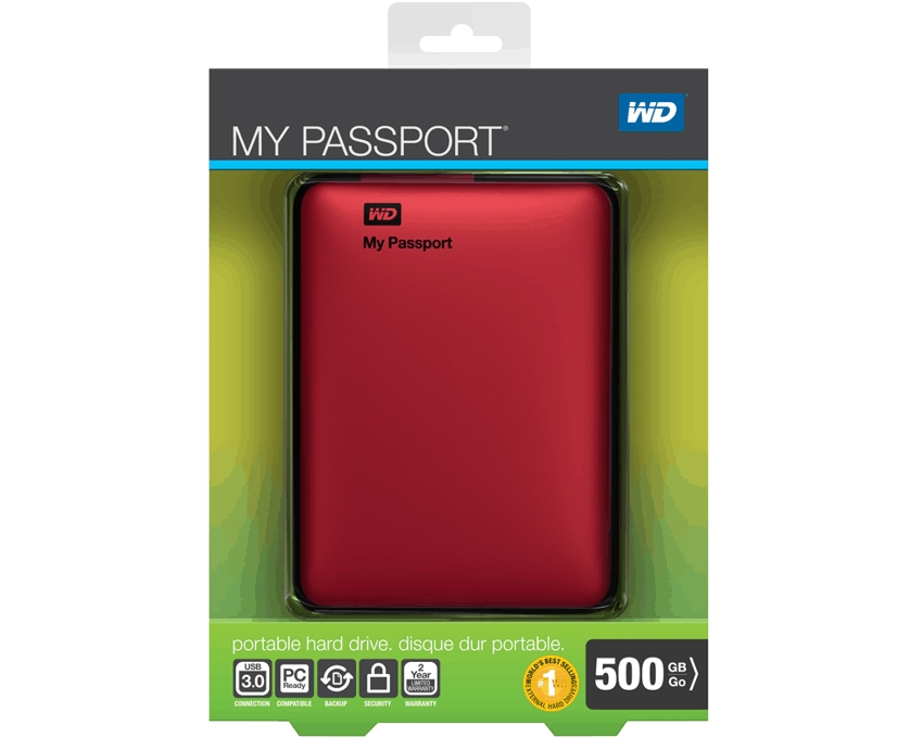 Disco Duro Externo Western Digital 500 Gb. My Passport 2.5" USB 3.0 Rojo imagen 5