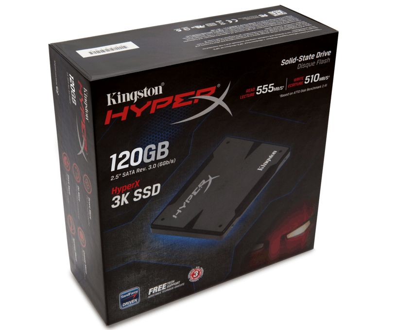 Disco Duro Solido Kingston SSD 120GB HyperX 3K SSD Series SATA3 2.5"