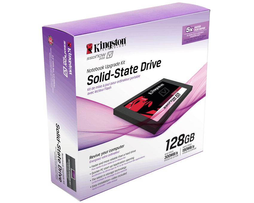 Disco Duro Solido Kingston SSDNow V200 128GB Notebook upg. kit con Adaptador imagen 4
