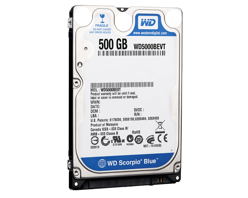 Disco Duro Western Digital  Scorpio Blue 500GB (SATA 3 Gb/s)