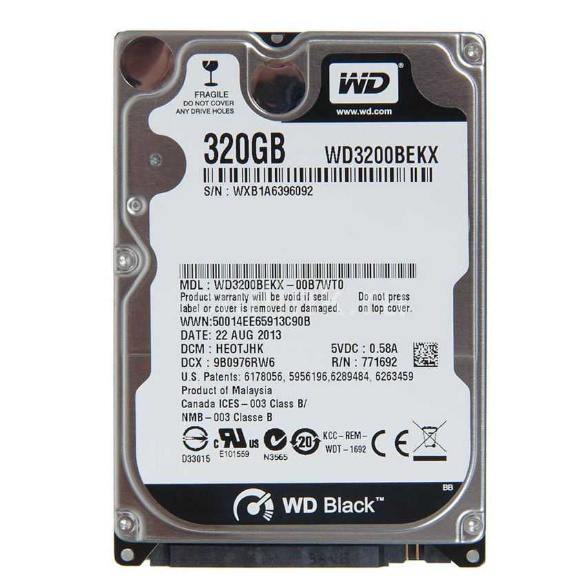 Disco Duro Western Digital 2.5" 320 GB SATA Black WD3200BEKX