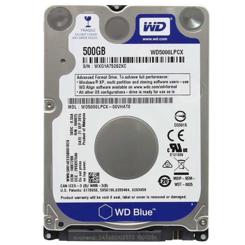 Disco Duro Western Digital 2.5" 500 GB SATA Blue WD5000LPCX