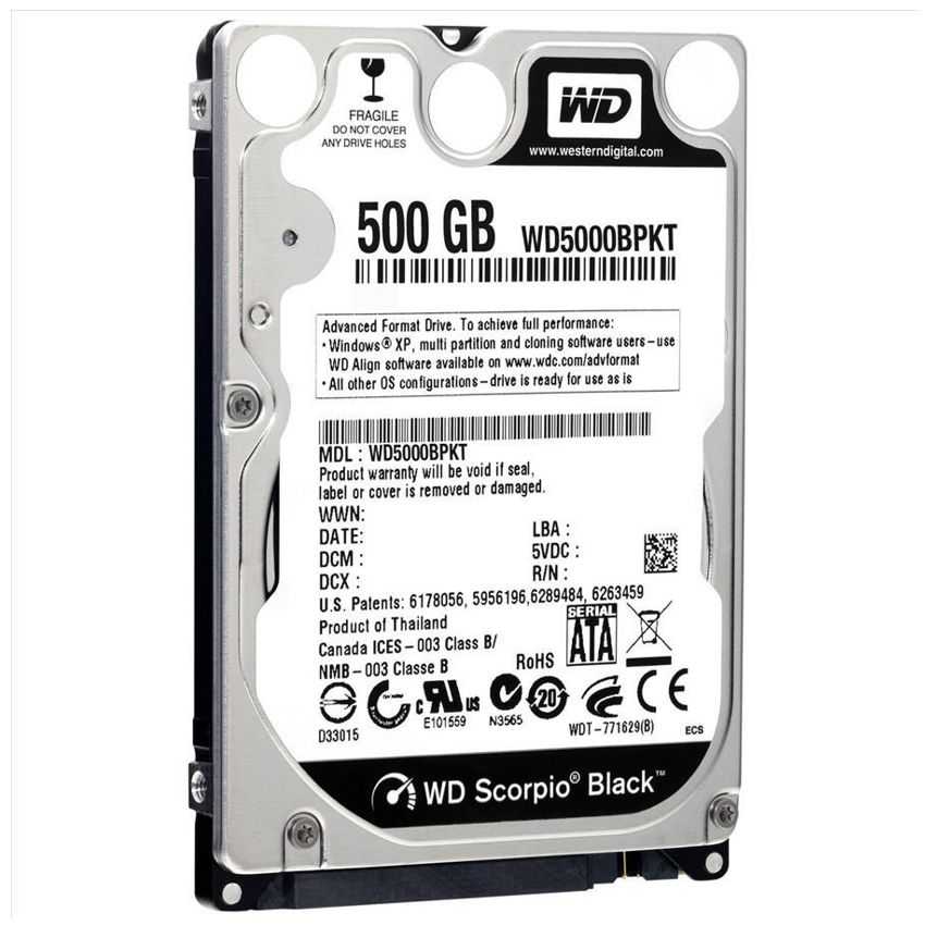 Disco Duro Western Digital 2.5" 500 GB SATA Scorpio Black WD5000BPKX