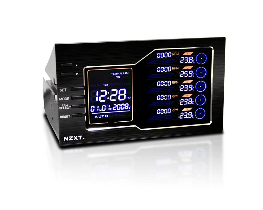 Frontal LCD NZXT Sentry LX Negro 2 x 5.25" imagen 2