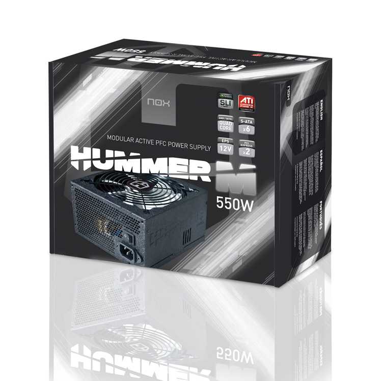 Fuente Modular NOX HUMMER 550W PFC Activo 140 mm