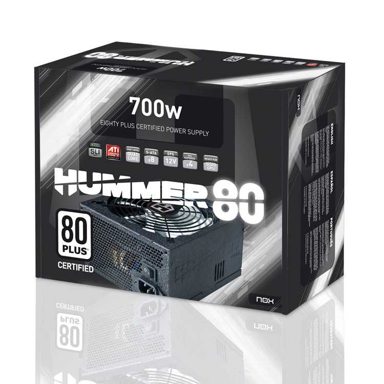 Fuente NOX HUMMER 80 700W 80PLUS PFC Activo 140 mm