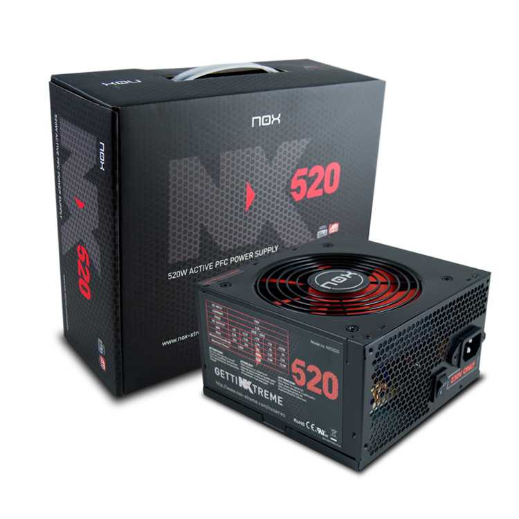 Fuente NOX NX Series 520W PFC Activo 120 Red Fan