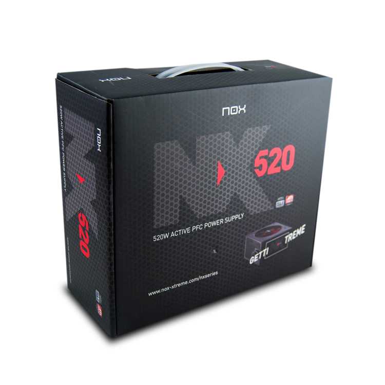Fuente NOX NX Series 520W PFC Activo 120 Red Fan imagen 2