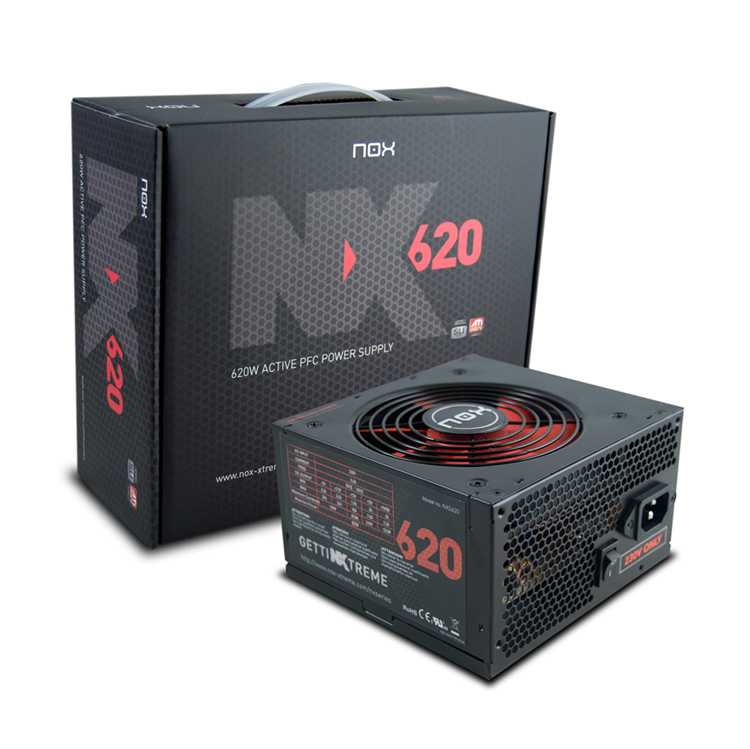 Fuente NOX NX Series 620W PFC Activo 120 Red Fan