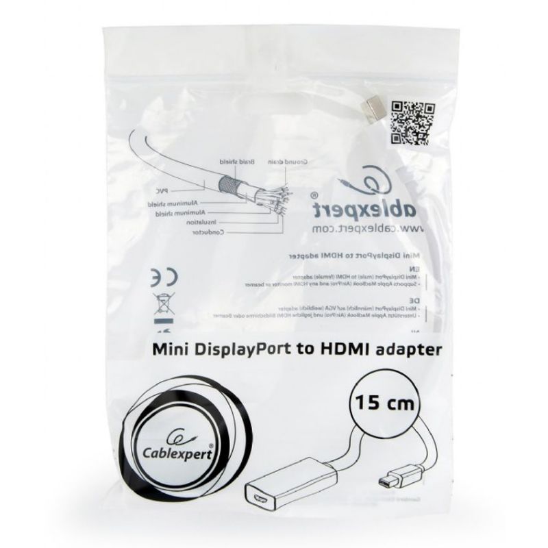 Gembird A-mDPM-HDMIF-02 Adaptador Mini DisplayPort a HDMI Blanco imagen 2