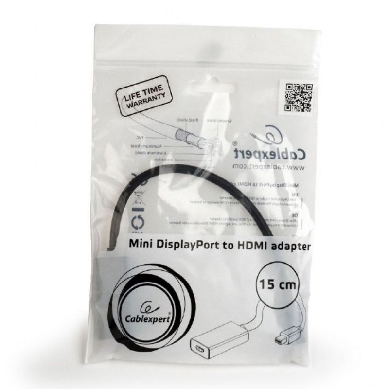 Gembird A-mDPM-HDMIF-02 Adaptador Mini DisplayPort a HDMI Negro imagen 2