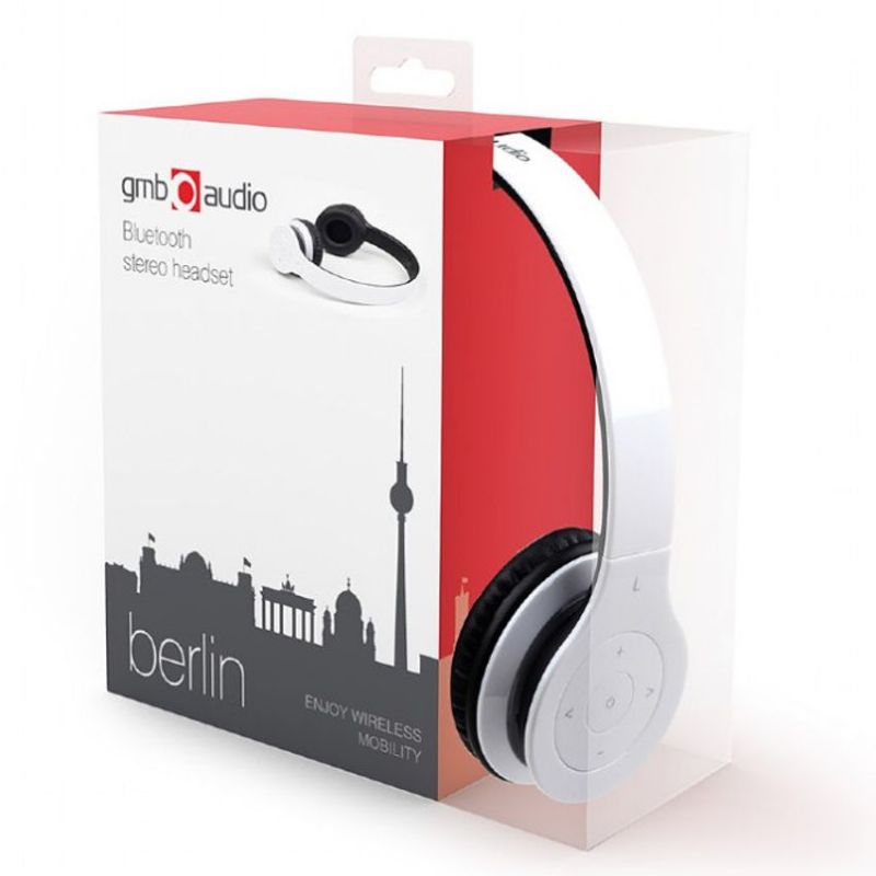 Gembird BHP-BER-W Auriculares con Micrófono Bluetooth Blanco imagen 5