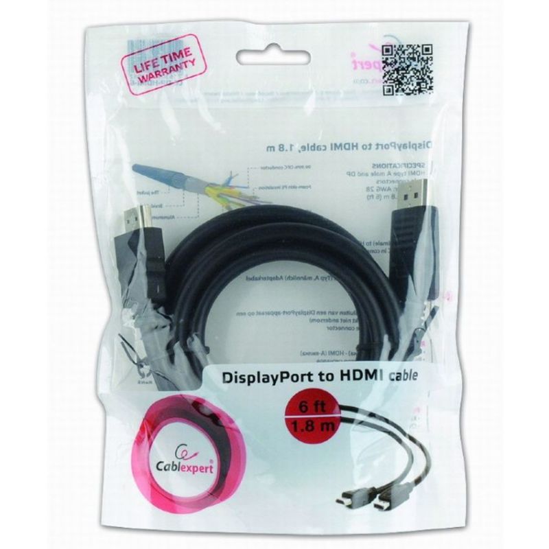 Gembird CC-DP-HDMI-6 Cable DisplayPort a HDMI 1.8m imagen 4