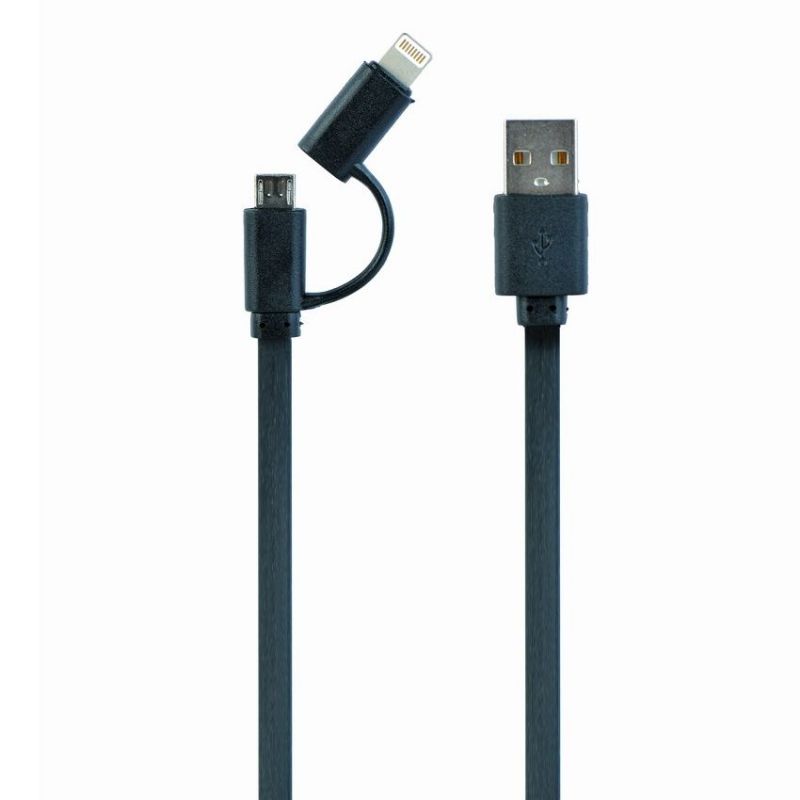 Gembird CC-USB2-AMLM2-1M Cable USB 2.0 a Lightning / Micro USb 1m imagen 2
