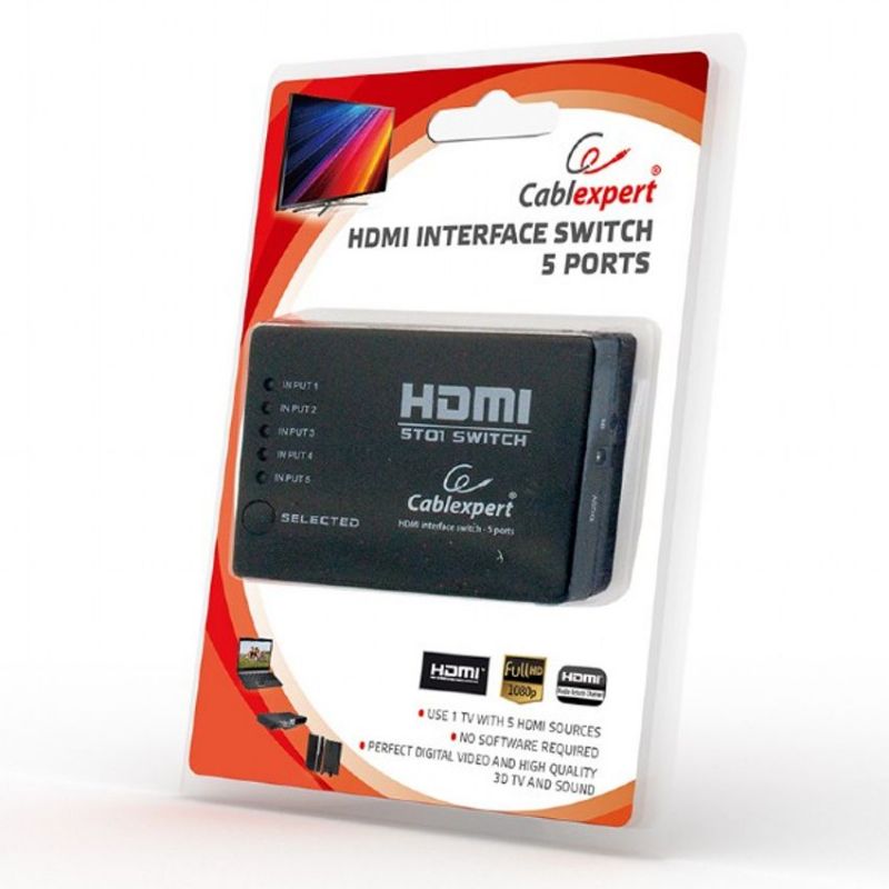 Gembird DSW-HDMI-53 Switch HDMI 5 Puertos imagen 2