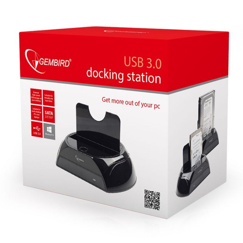 Gembird Docking Station USB 3.0 Negra HD32-U3S-2 imagen 5