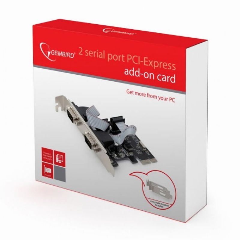 Gembird PCI-Express 2 Puertos Serie Low Profile imagen 4