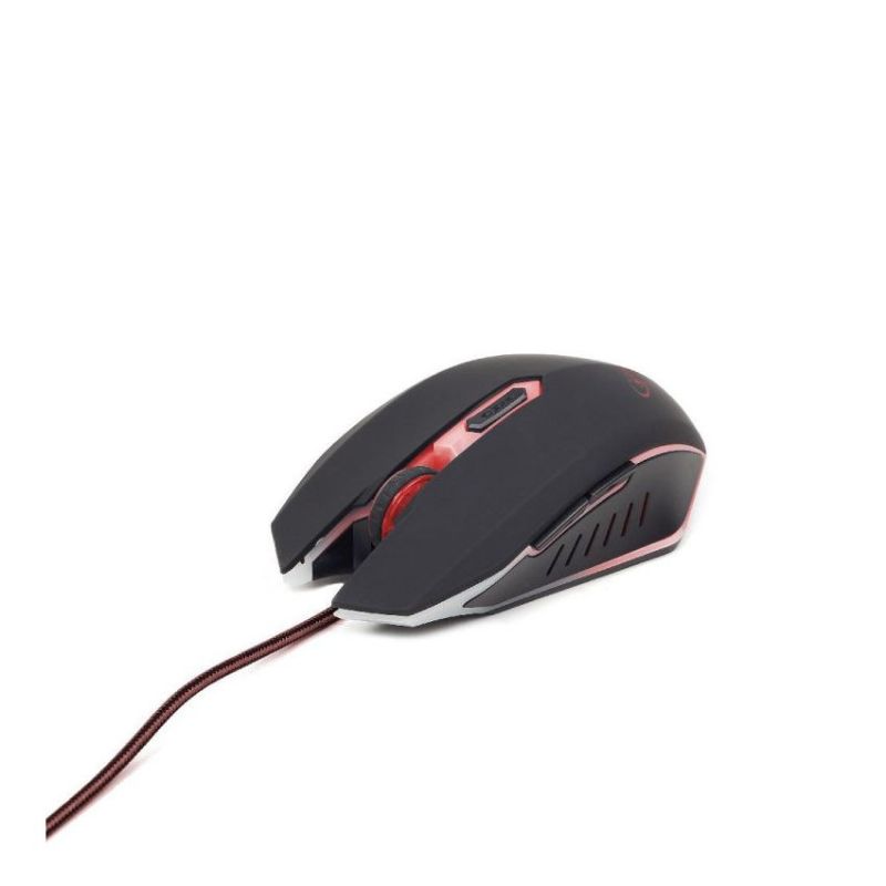 Gembird Ratón Gaming USB Negro-Rojo imagen 3