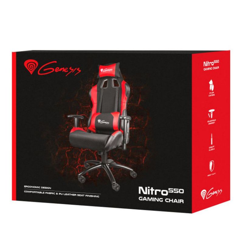 Genesis Nitro 550 Silla Gaming Negra y Roja imagen 5