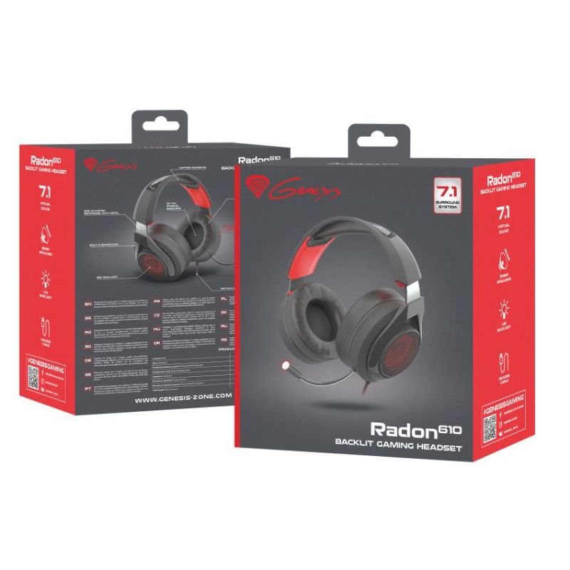Genesis Radon 610 Auriculares Gaming 7.1 USB Negro y Rojo imagen 5