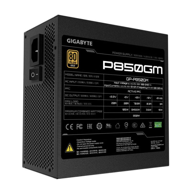Gigabyte GP-P850GM 850 Watttios 80+ Gold Modular imagen 3