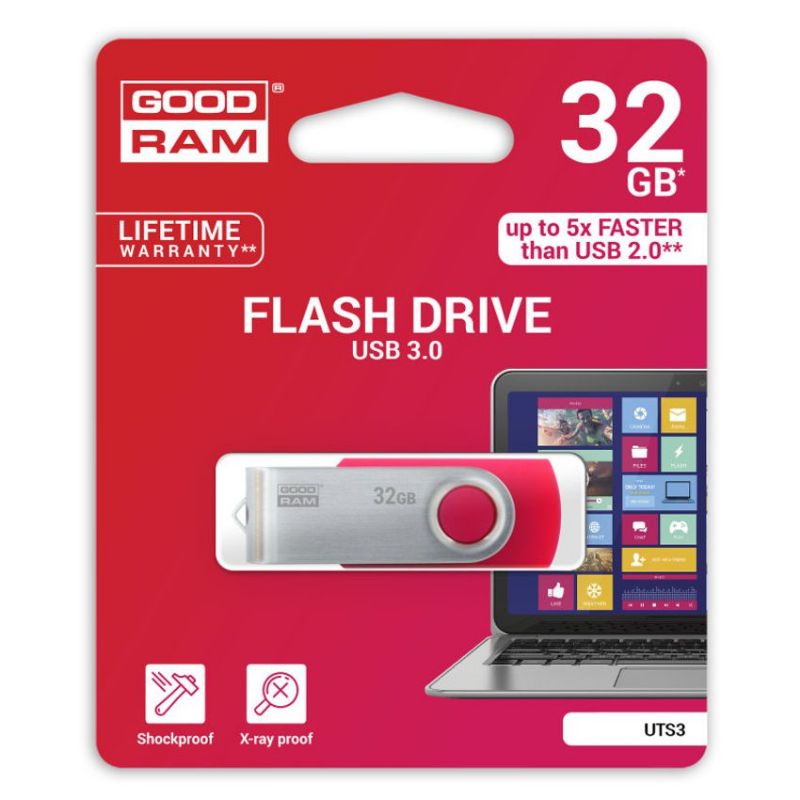 GoodRam Pendrive 32 GB UTS3 USB 3.0 Rojo imagen 2