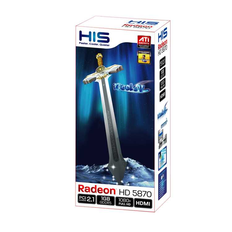 Gráfica HIS HD5870 iCooler V 1GB 256bit GDDR5 PCIE imagen 3