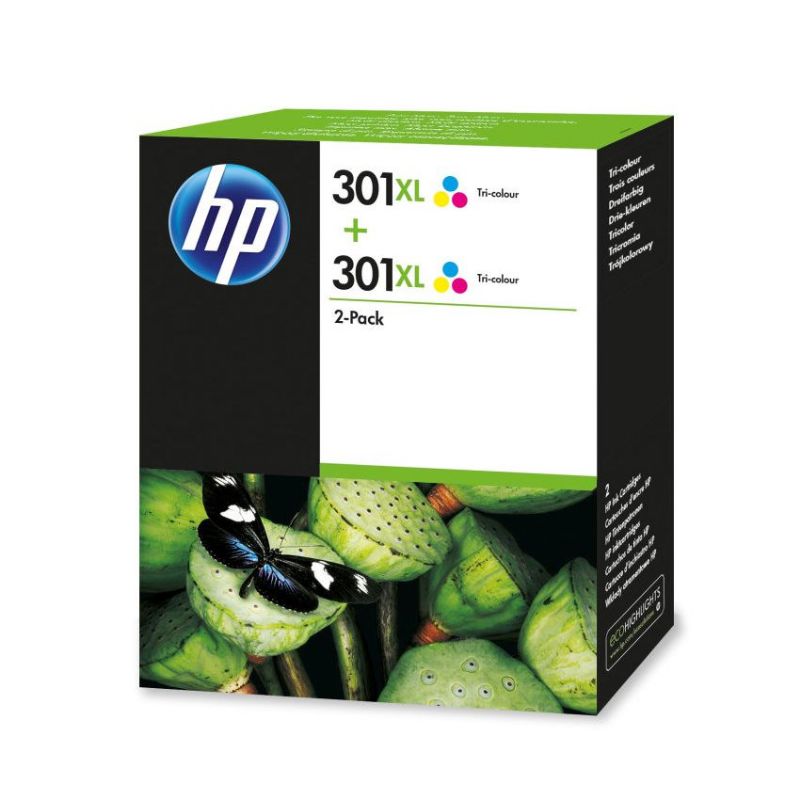 HP 301XL Color Cartucho de Tinta Original Alta Capacidad Pack 2 Unidades