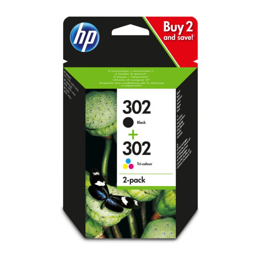 HP 302 Pack Ahorro Negro y Color Cartuchos de Tinta Original imagen 3