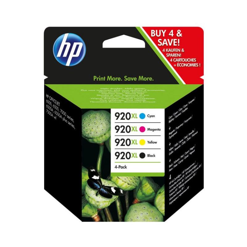 HP 920XL Pack Negro Amarillo Cian Magenta Cartucho de Tinta Original Alta Capacidad