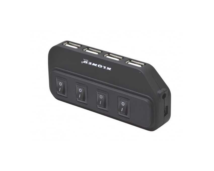 HUB KLONER 4 USB 2.0 con interruptor de seguridad KHU0079 imagen 2