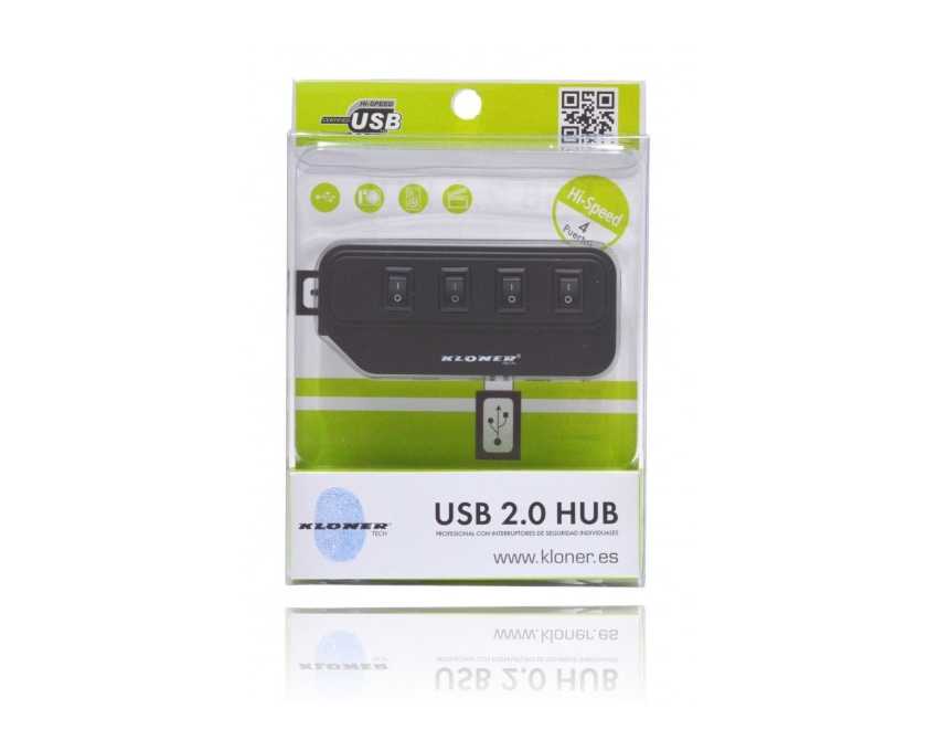 HUB KLONER 4 USB 2.0 con interruptor de seguridad KHU0079 imagen 4