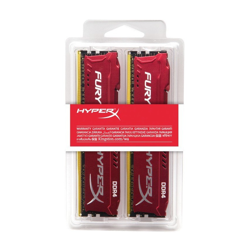 Kingston 16 Gb. (2x8Gb) DDR4 2400 HyperX Fury Red imagen 4