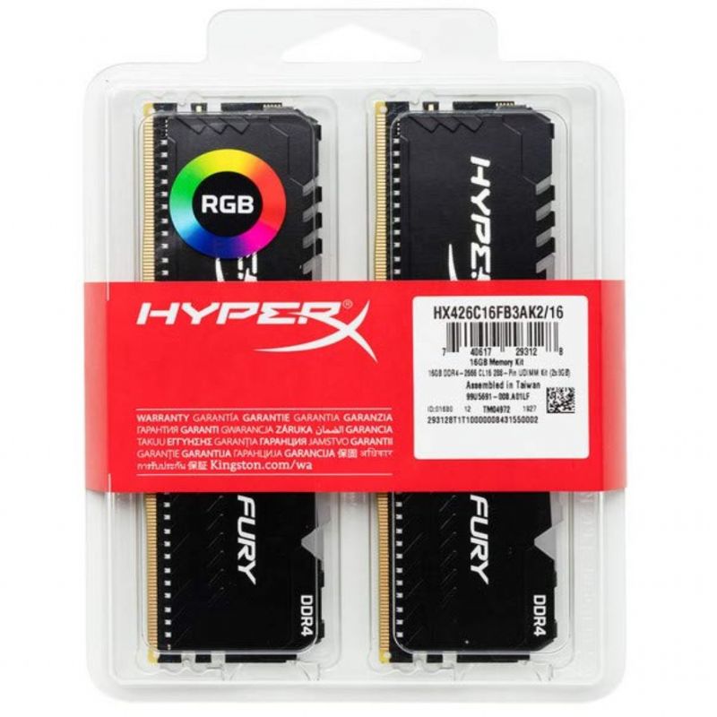 Kingston 16 Gb. (2x8Gb) DDR4 3200 HyperX Fury RGB imagen 5