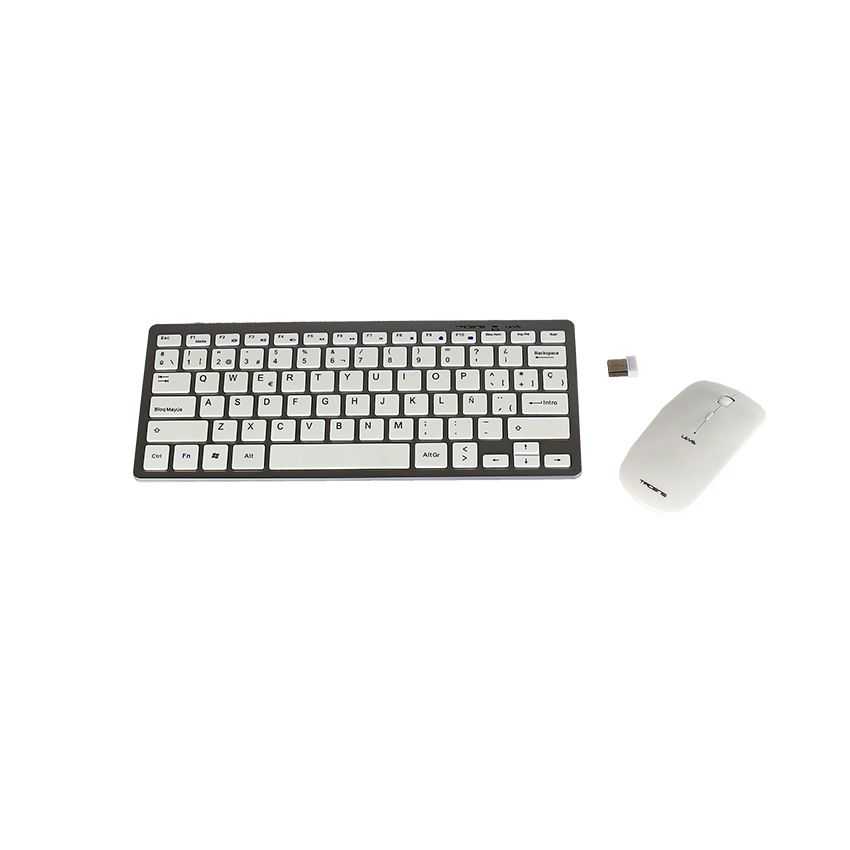 Kit TACENS Teclado Mini y Raton Optico Wireless LEVIS Blanco