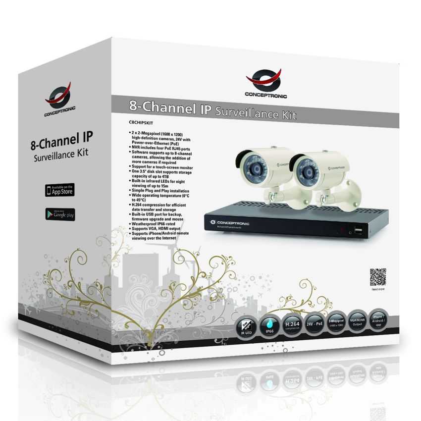 Kit Videovigilancia IP Conceptronic 2 Camaras 8 Canales C8CHIPSKIT imagen 3