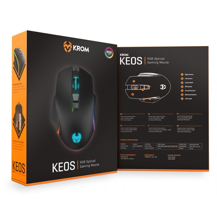 Krom Keos Ratón Gaming RGB Rainbow imagen 14