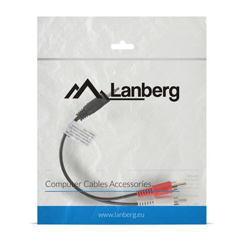 Lanberg Cable Jack 3.5mm Macho a 2 RCA Macho 20cm imagen 3