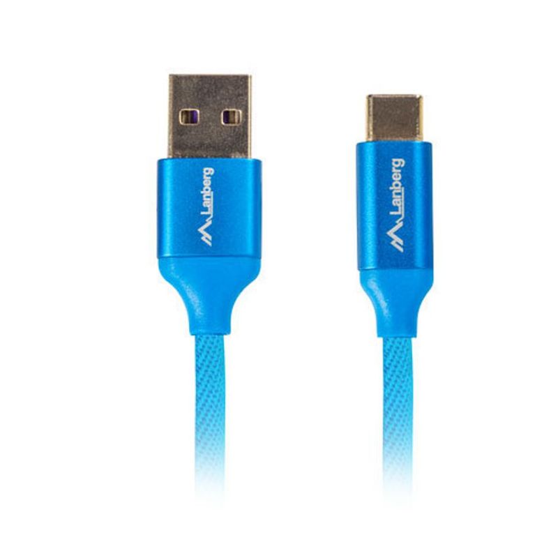 Lanberg Cable Quick Charge 3.0 USB 2.0 a USB Tipo C 1m Azul imagen 2