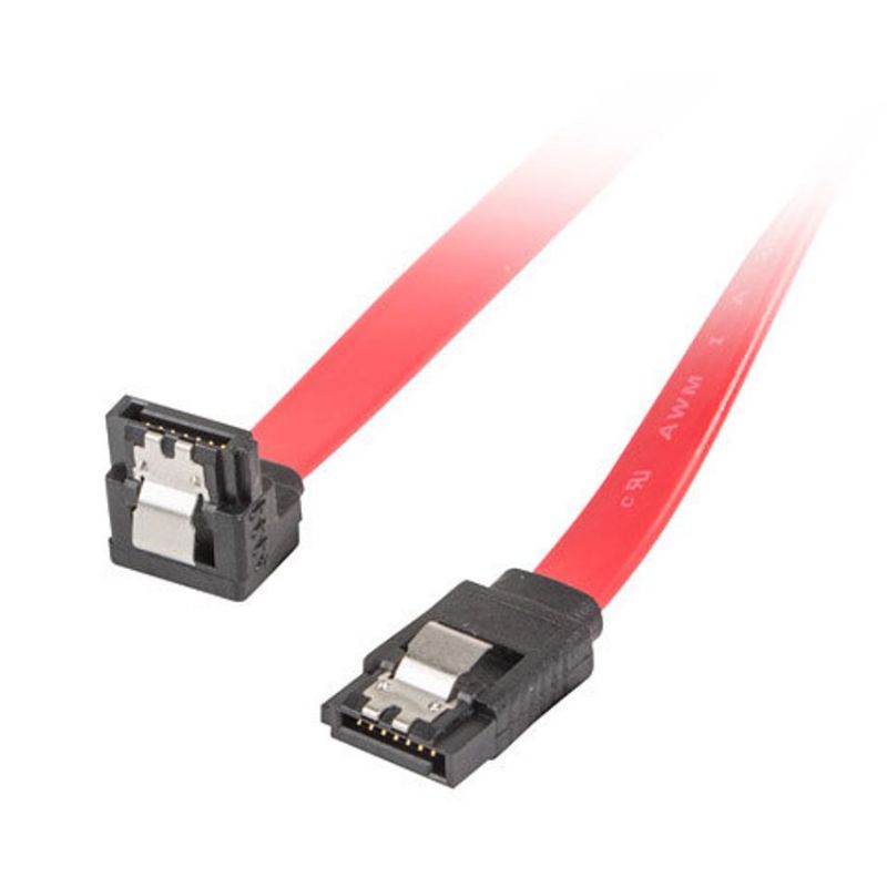Lanberg Cable SATA III Clip Metal 50cm Rojo Acodado imagen 2