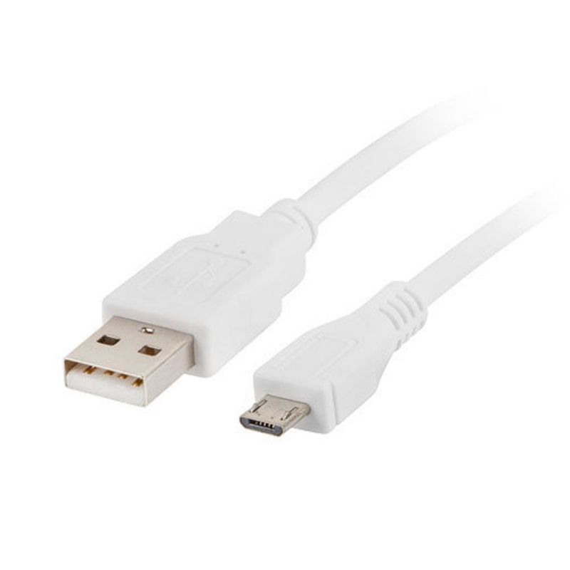 Lanberg Cable USB 2.0 a Micro USB 1m Blanco