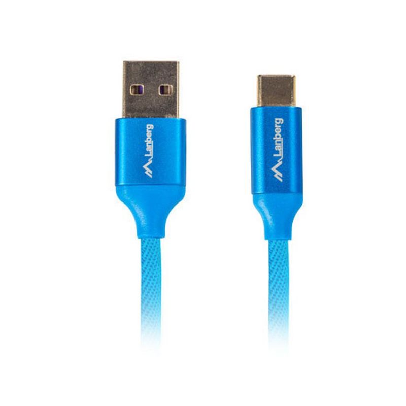 Lanberg Cable USB 2.0 a USB TIpo C 1m Azul Premium 5A imagen 2