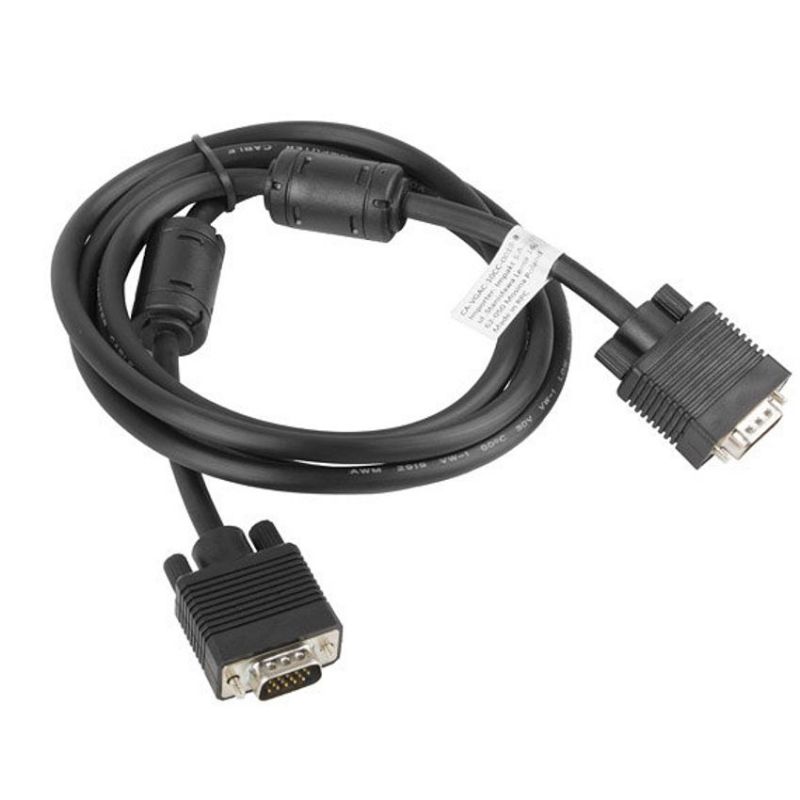 Lanberg Cable VGA Macho Macho 1.8m Negro Ferrita imagen 2