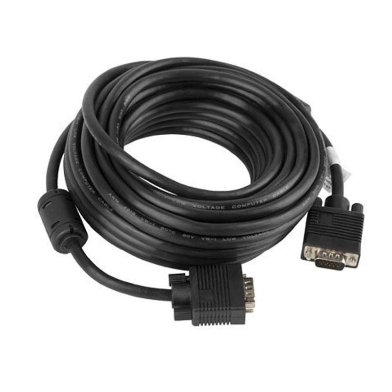 Lanberg Cable VGA Macho Macho 10m Negro Ferrita imagen 2