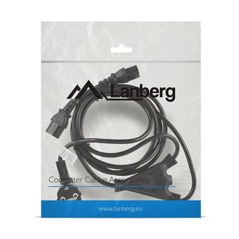Lanberg Cable de Alimentación Schuko a 2x C13 2m imagen 4