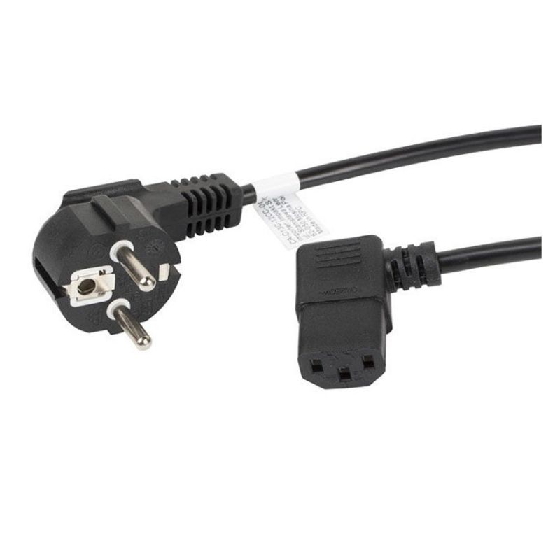 Lanberg Cable de Alimentación Schuko a C13 1.8m Acodado