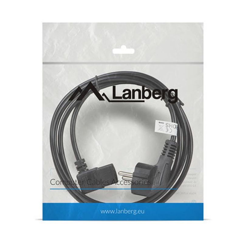 Lanberg Cable de Alimentación Schuko a C13 1.8m Acodado imagen 3