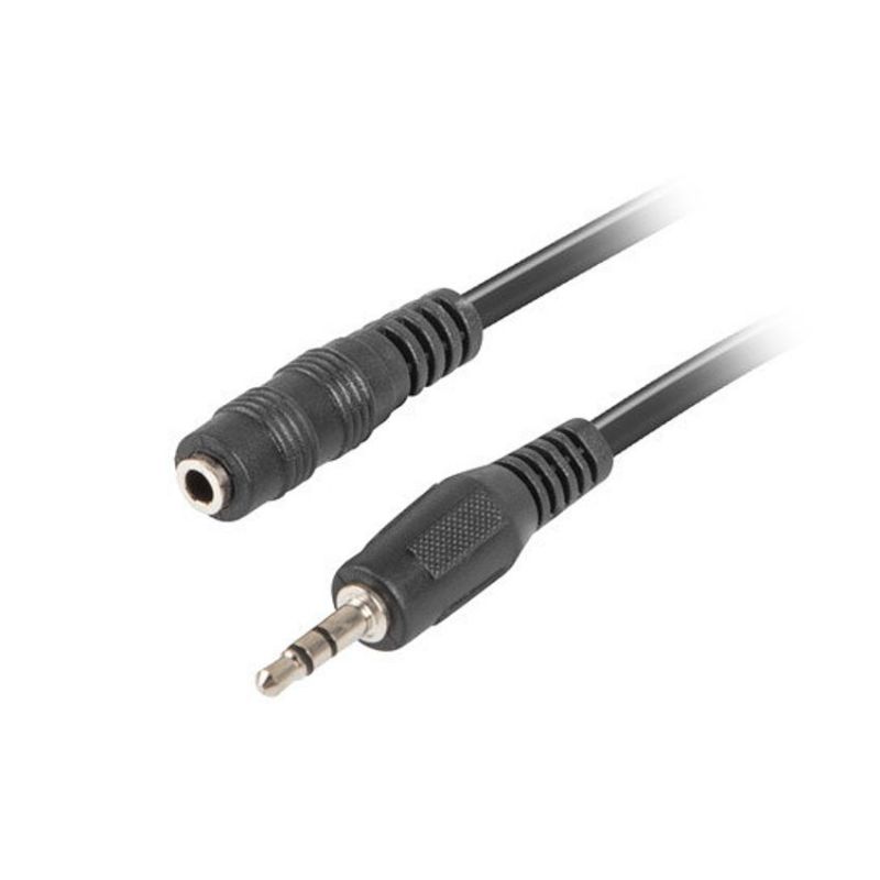 Lanberg Cable de Audio Jack 3.5mm Macho a Hembra 5m Negro
